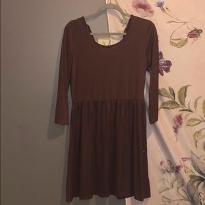 Soft, casual, burgundy dress.